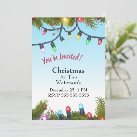  Kerst Lijst Uitnodiging Kaart (Staand voorkant)