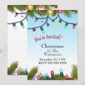 Kerst Lijst Uitnodiging Kaart (Voorkant / Achterkant)