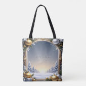 Kerst Lijst Vakantie Canvas tas (Achterkant)