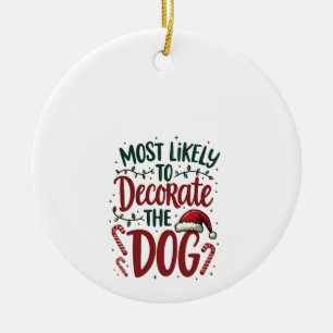 Kerst Lik Kerstversiering Hond Xmas Familie Kinder Keramisch Ornament
