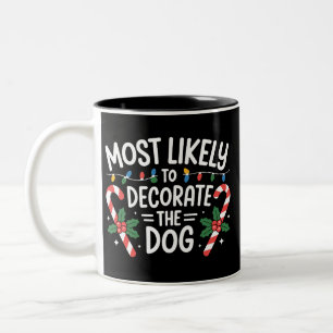 Kerst Liket Decorate Hond Xmas Familie  Tweekleurige Koffiemok