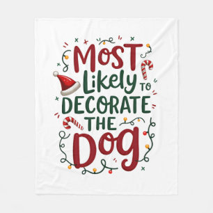 Kerst Liket Decoreren Hond Xmas Familie Fleece Deken