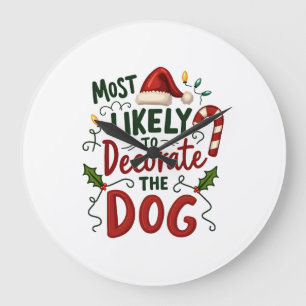 Kerst Liket Versieren Hond Xmas Familie 2 Grote Klok