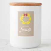 Kerst limoncello krans, label voedselcontainer etiket (Voorkant)