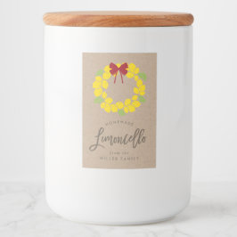 Kerst limoncello krans, label voedselcontainer etiket