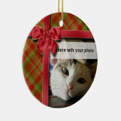 Kerst Lint en Plaid Foto Ornament (Rechts)