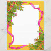 Kerst lint geel Sinaasappel briefpapier (Voorkant)