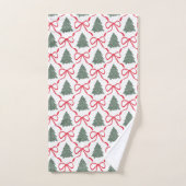 Kerst lint met geruite strik bad handdoek (Handdoek)