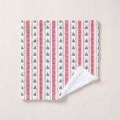 Kerst lint met geruite strik bad handdoek (Wasdoekje)