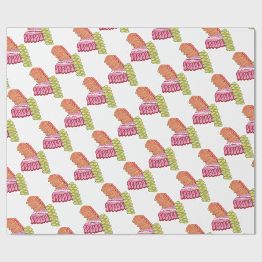 Kerst lint Snoep Snoepjes Vakantie snoep Cadeaupapier (Vlak)