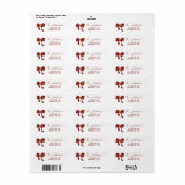 Kerst linten strik op maat etiket (Full Sheet)