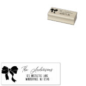 Kerst linten strik op maat rubberstempel (Gestempeld)