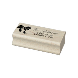 Kerst linten strik op maat rubberstempel