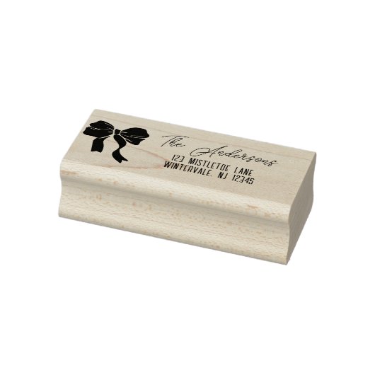 Kerst linten strik op maat rubberstempel (Stempel)