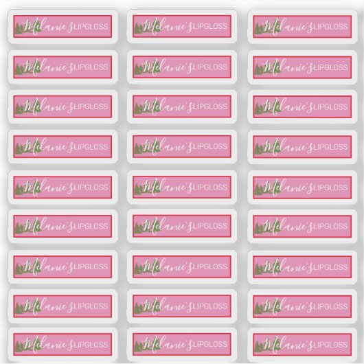 Kerst Lip Gloss Verpakkingslogo Branding Sticker (Voorkant)