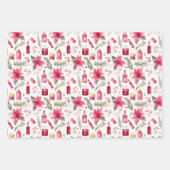 Kerst lippenstift nagellak beauty items inpakpapier vel (Voorkant 2)