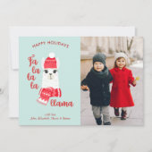 Kerst Llama aangepaste foto Feestdagenkaart (Voorkant)