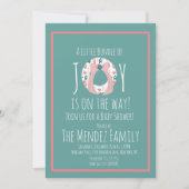 Kerst Llama Baby Shower Krans Joy Bundel Kaart (Voorkant)