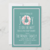 Kerst Llama Baby Shower Krans Joy Bundel Kaart (Voorkant)