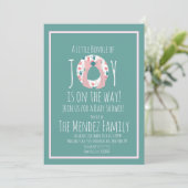 Kerst Llama Baby Shower Krans Joy Bundel Kaart (Staand voorkant)