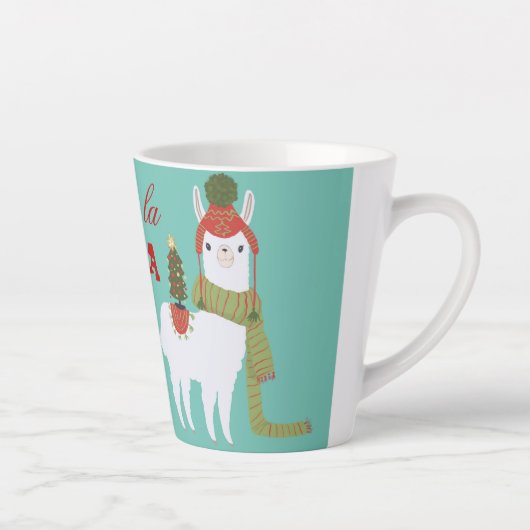 Kerst Llama Fa la la la Latte Mok (Rechts)