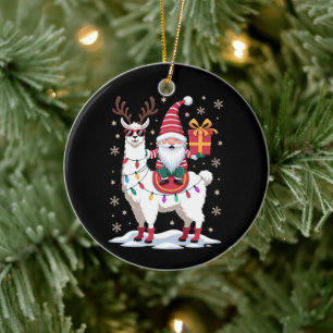 Kerst Llama Gnome Kerstman Lichtjes Rendier Xmas Keramisch Ornament
