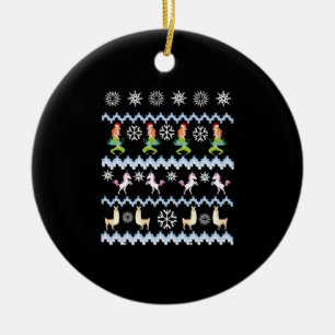 Kerst, Llama, kerst, eenhoorn, Zeemeermin Keramisch Ornament
