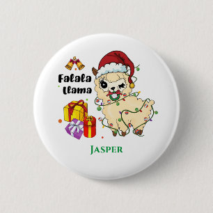 Kerst-Llama-knop Ronde Button 5,7 Cm