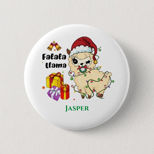 Kerst-Llama-knop Ronde Button 5,7 Cm (Voorkant)