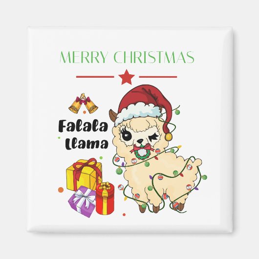 Kerst Llama Magneet (Voorkant)