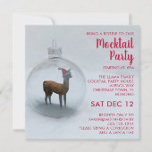 Kerst Llama Mocktail Party Vakantie Kaart (Voorkant)