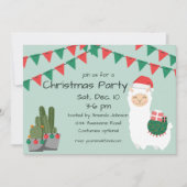 Kerst Llama Party Uitnodiging (Voorkant)