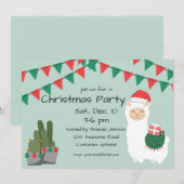 Kerst Llama Party Uitnodiging (Voorkant / Achterkant)