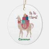 Kerst Llama Schattigee Hand-Drawn Animal Holiday Keramisch Ornament (Links)