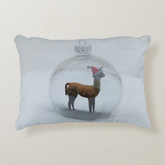 Kerst Llama Winter Sneeuw Scène Vakantie Accent Kussen (Voorkant)