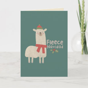 Kerst Llama Woordspeling: Fleece Navidad Kaart