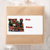 Kerst Locomotief Gift Label Label (Insitu)