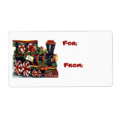 Kerst Locomotief Gift Label Label (Voorkant)