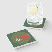 Kerst Logo Coaster Stenen Onderzetter (Zijkant)
