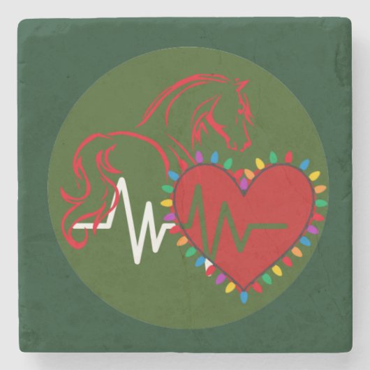 Kerst Logo Coaster Stenen Onderzetter (Voorkant)