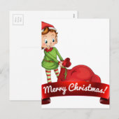 Kerst logo met elf feestdagenkaart (Voorkant / Achterkant)