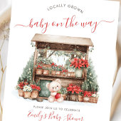 Kerst lokaal geteeld markt Baby shower Kaart