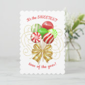 Kerst lolly's snoep confecties vakantie kaart (Staand voorkant)