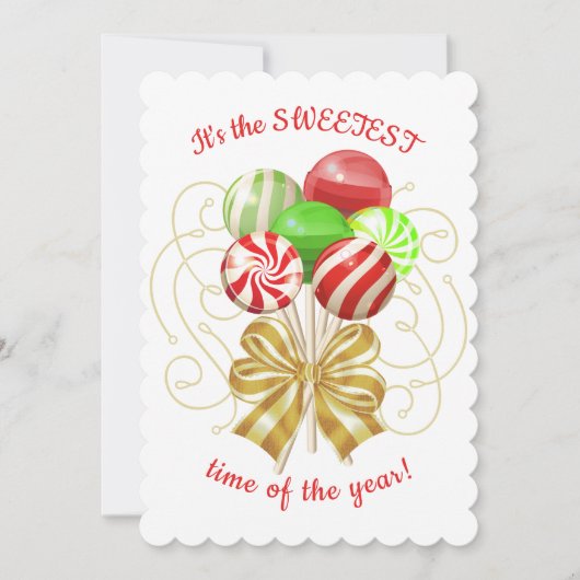 Kerst lolly's snoep confecties vakantie kaart (Voorkant)