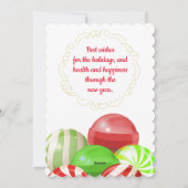 Kerst lolly's snoep confecties vakantie kaart (Achterkant)