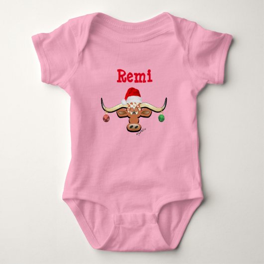 Kerst Longhorn Stier Romper (Voorkant)
