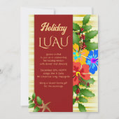 Kerst Luau Hibiscus Hulst Feest Uitnodiging (Voorkant)