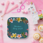 Kerst Luau Starfish Hawaiian Flowers Papieren Bordje (Feest)