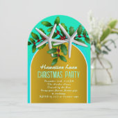 Kerst Luau Zeester Gouden Boog Ontwerp Kaart (Staand voorkant)