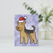 Kerst Luchtvaart Terrier / Welsh Terrier Feestdagenkaart (Staand voorkant)